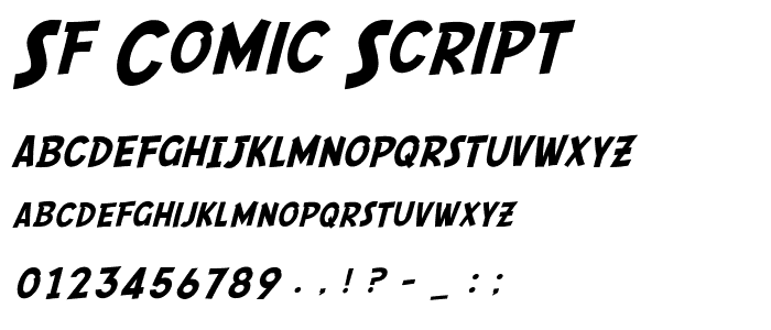 SF Comic Script font